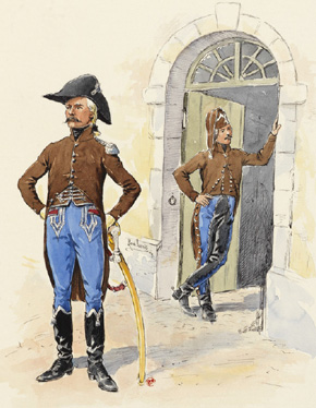 Hussards du 2e régiment en petite tenue Photo